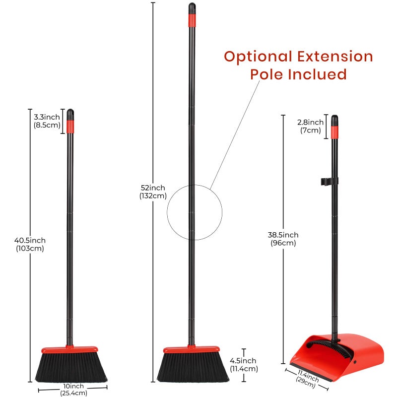 TreeLen Broom and Dustpan Set, 52 inch Broom and Dust Pan Combo for Home - Image 4